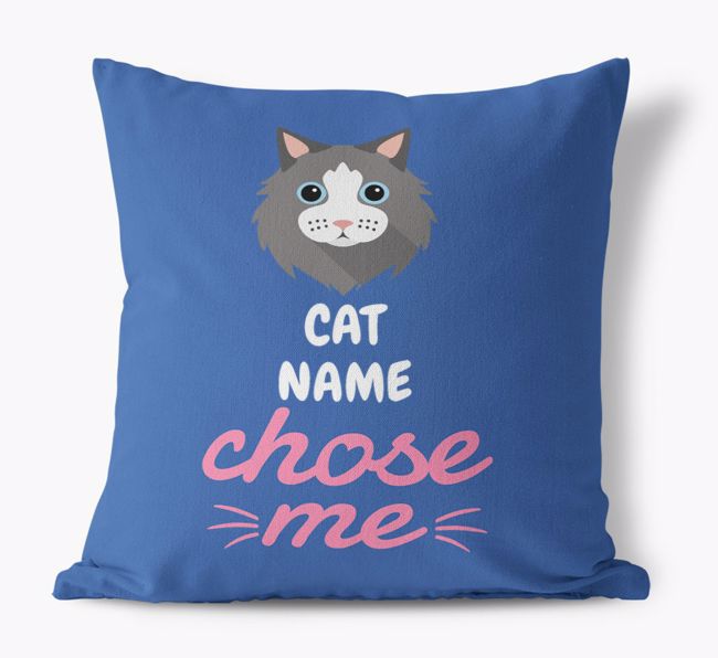 Chose Me: Personalized {breedCommonName} Canvas Pillow